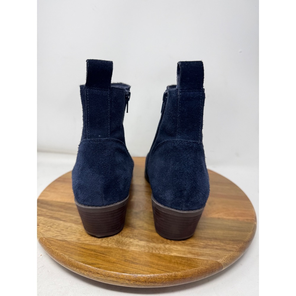 Vionic Roseland Navy Blue Suede Ankle Boots Womens 10 Wide Block Heel Zip Bootie - Picture 6 of 8